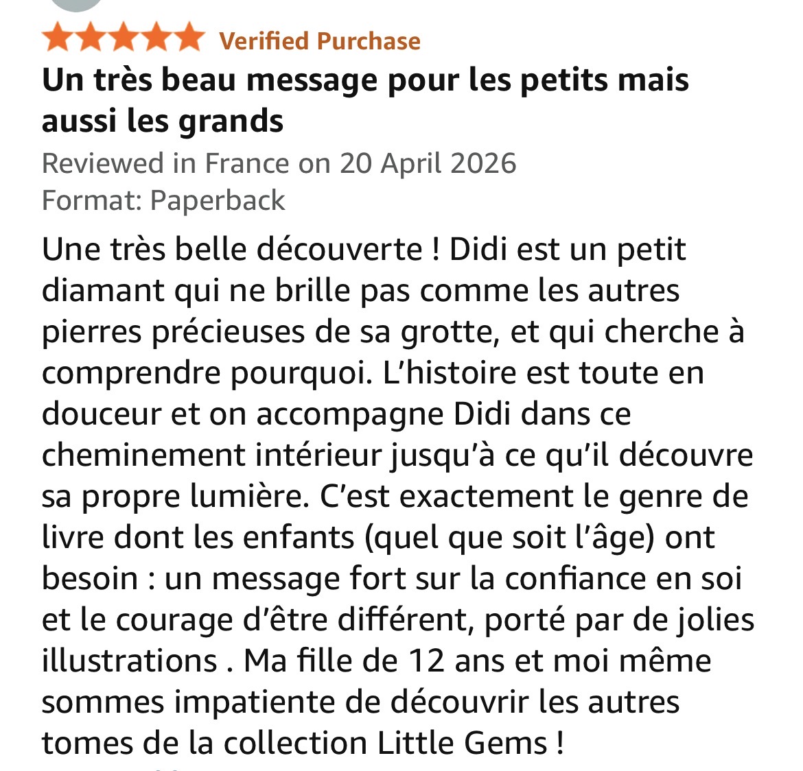 Avis de lecteur 1 pour la série Les Petits Joyaux